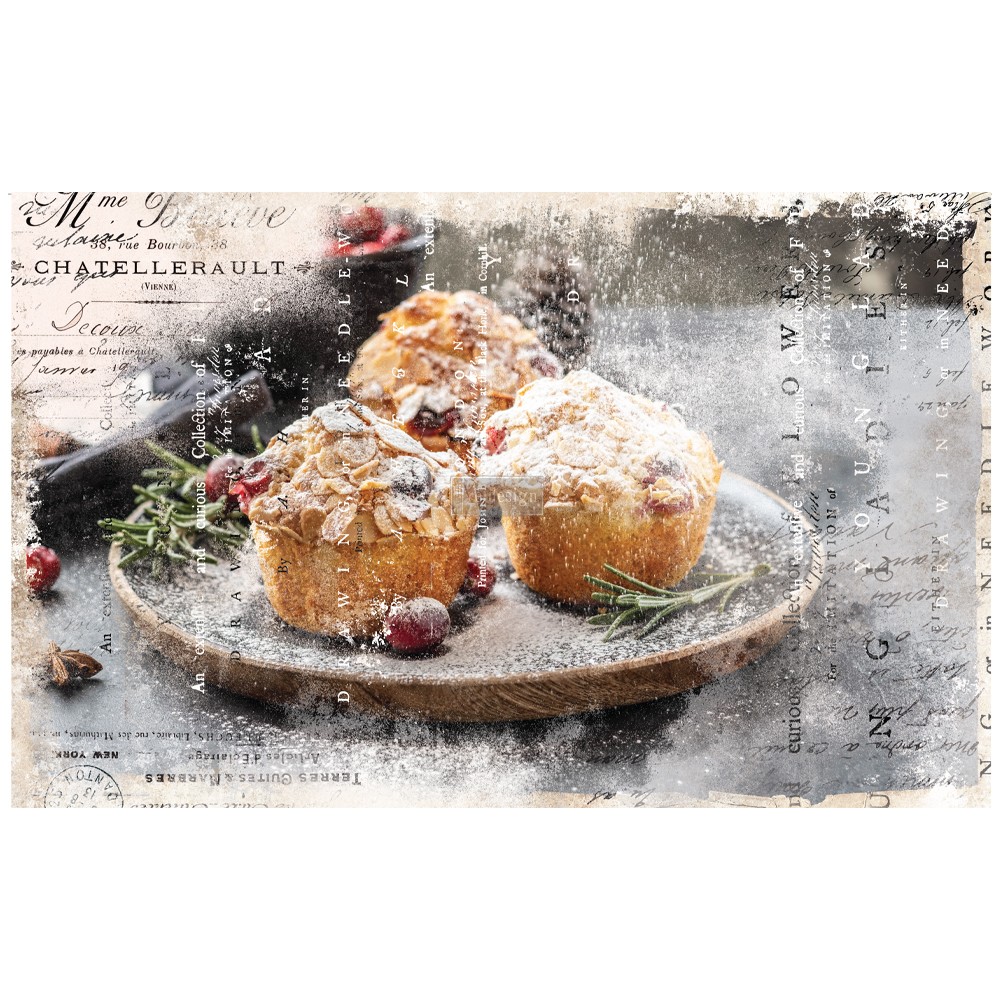 Découpage Décor Tissue Paper - Warm Desserts - 2 sheets (19" x 30")
