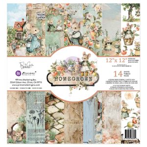 Homegrown Collection 12x12 Paper Pad - 14 sheets - 6 double sided designs x 2 sheets each + 2 cut-out sheets