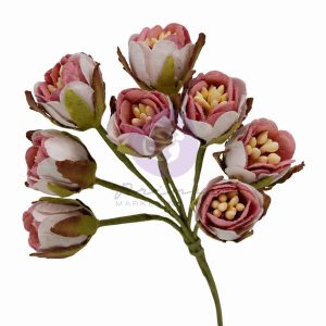 Buttons & Keepsakes Collection Flowers - Tattered Millinery - 8 pcs